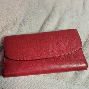 Coach Pebbled Leather Checkbook Wallet and Matching Checkbook